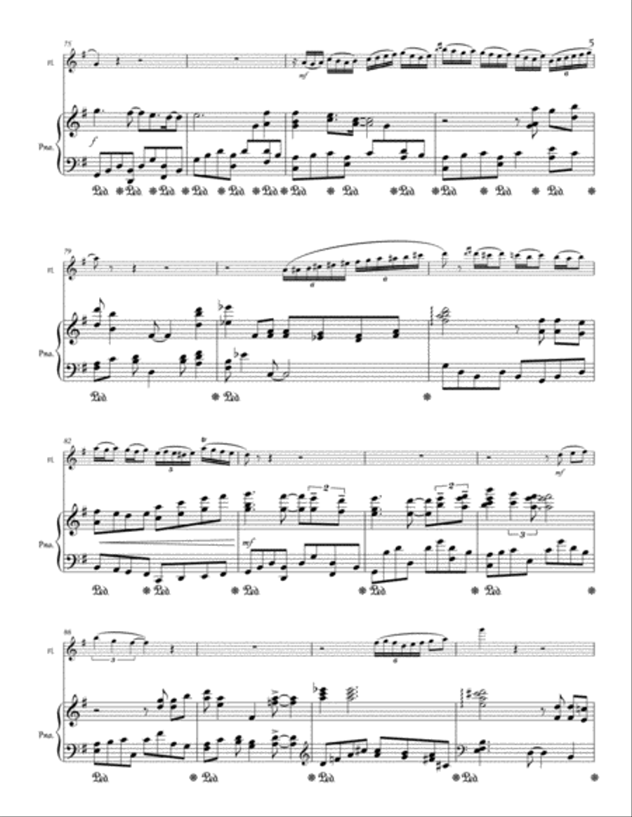 Tema y variaciones sobre una canción de Albarrán Flute Solo scores gallery preview page 5