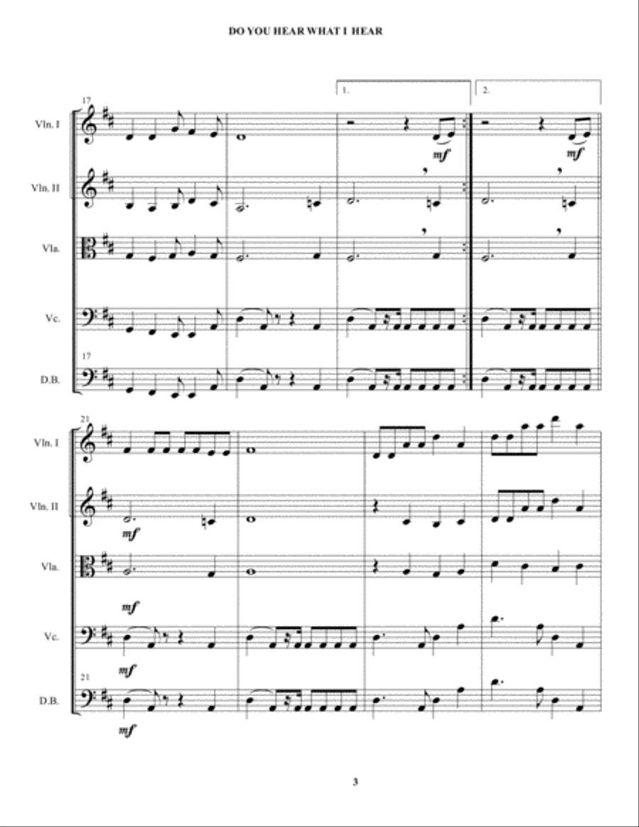 Do You Hear What I Hear String Orchestra scores gallery preview page 3