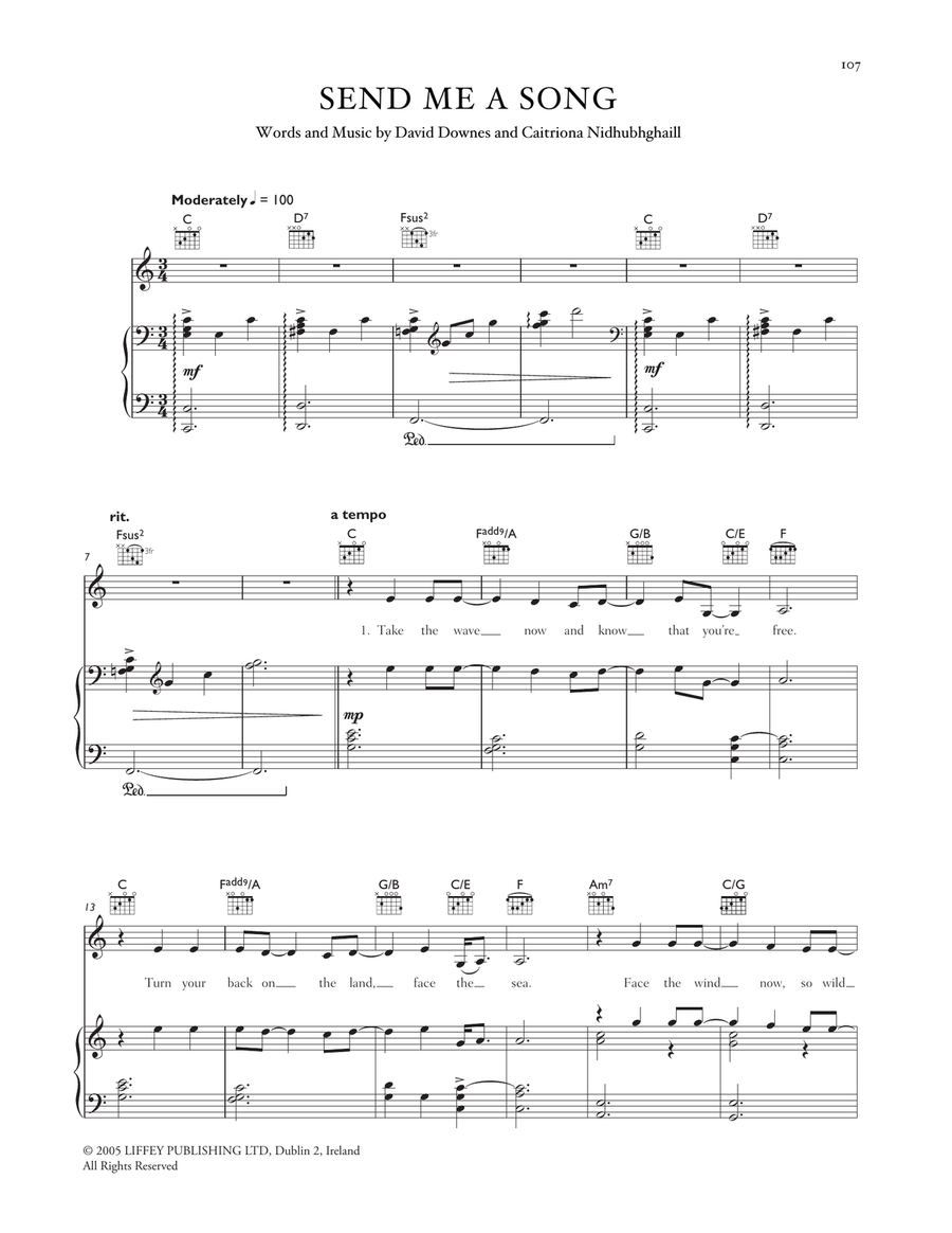 Send Me A Song Piano, Vocal, Guitar scores gallery preview page 1