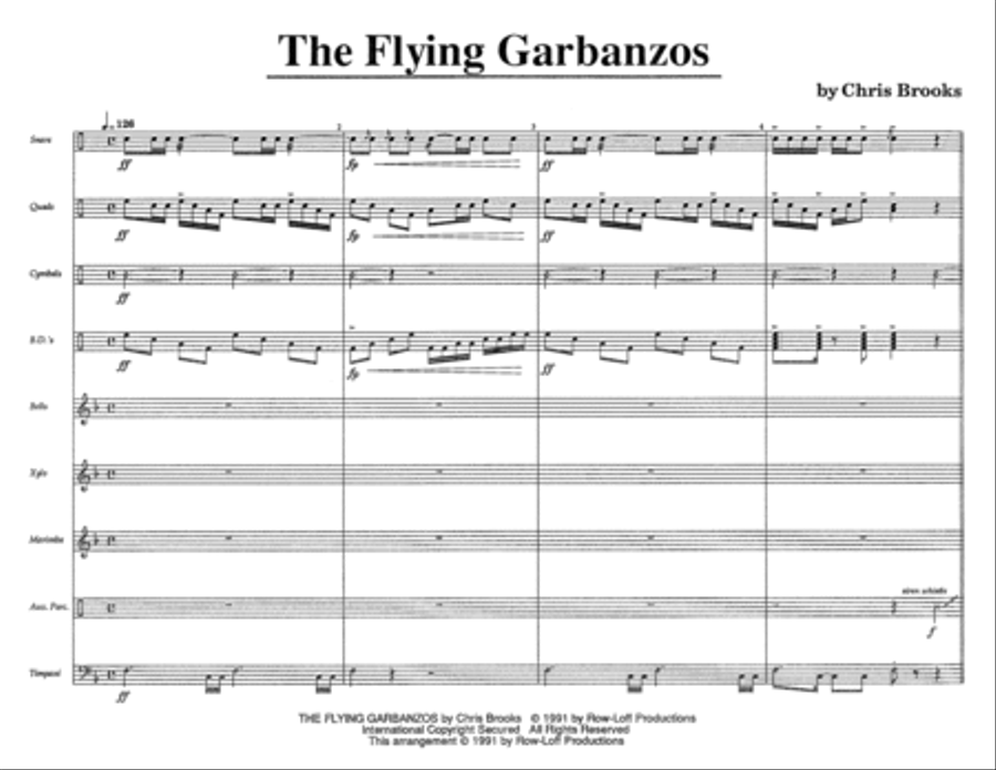 Flying Garbanzos, The w/Tutor Tracks Percussion Ensemble scores gallery preview page 3