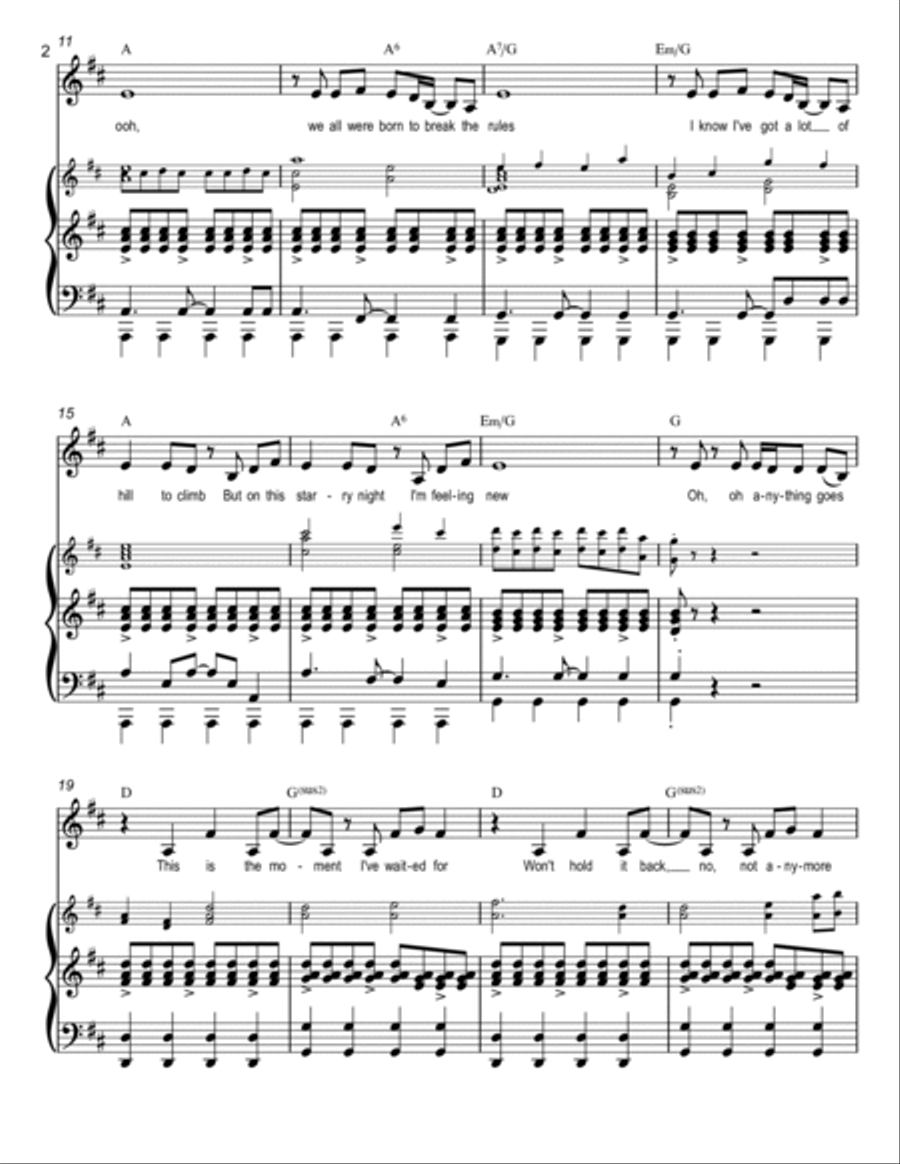 One More Try, from & Juliet Voice scores gallery preview page 2