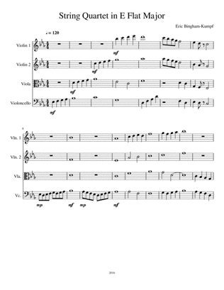 Book cover for String Quartet in E Flat Major