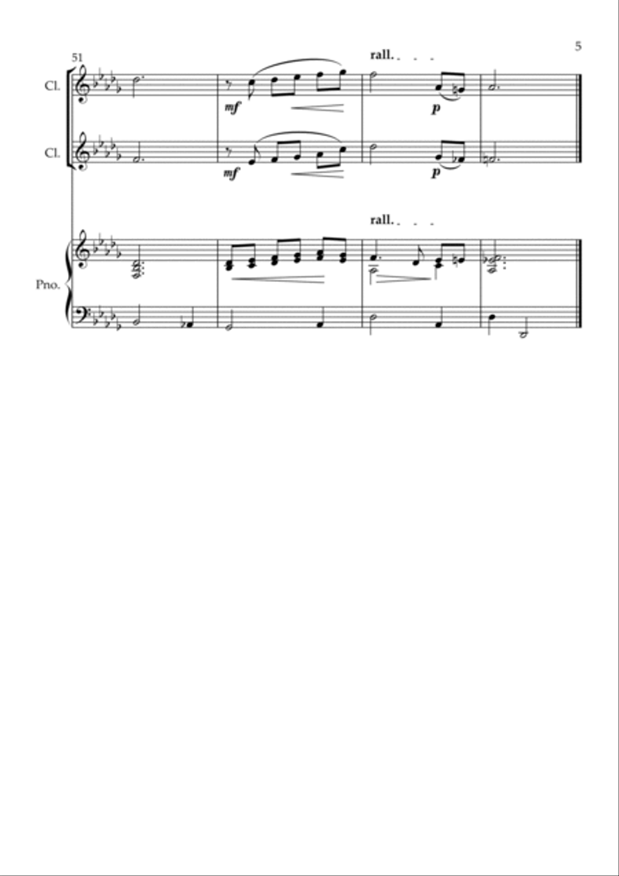 The Amazing Grace Blues, for Clarinet Duet and Piano Clarinet Duet scores gallery preview page 5