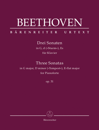 Book cover for Three Sonatas for Pianoforte G major, D minor, E-flat major op. 31