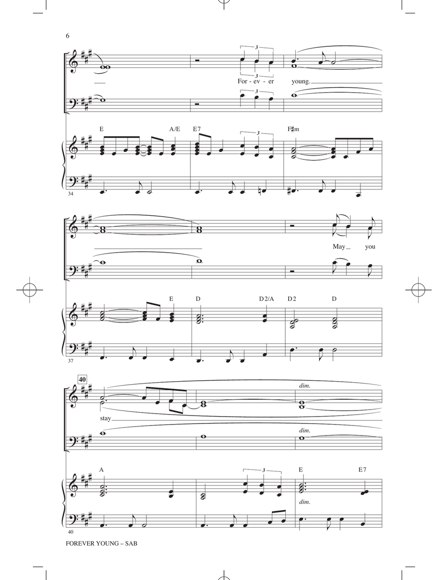 Forever Young (arr. Roger Emerson) 3-Part scores gallery preview page 5