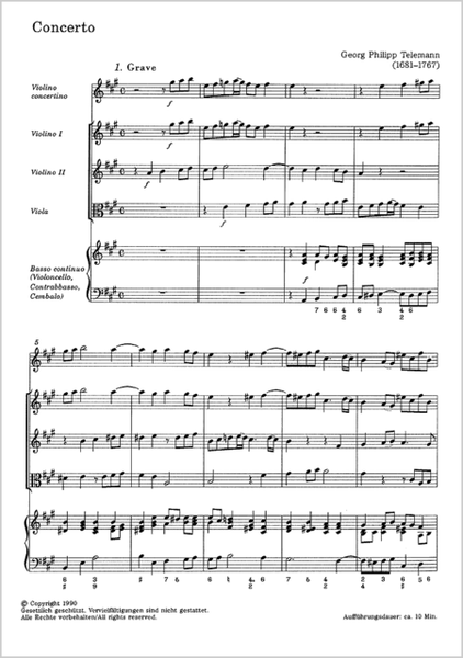 Concerto for Violin and Strings in A major (Konzert in A fur Violine und Streicher)