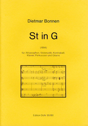 St in G für Altsaxophon, Violoncello, Kontrabass, Klavier, Perkussion und Gitarre (1994)