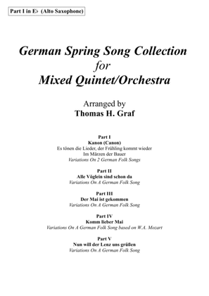 Book cover for German Spring Song Collection - 5 Concert Pieces - Multiplay - Part 1 in Eb