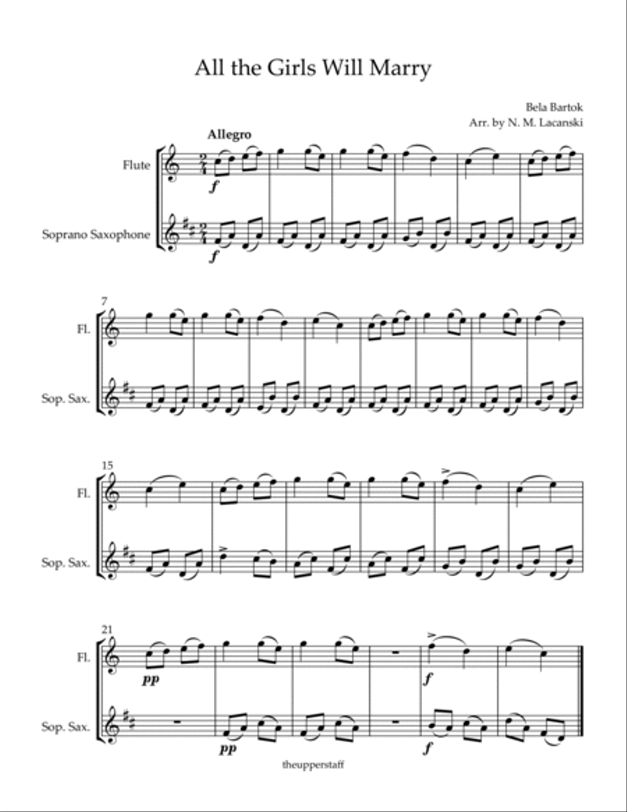 All the Girls Will Marry Woodwind Duet scores gallery preview page 2