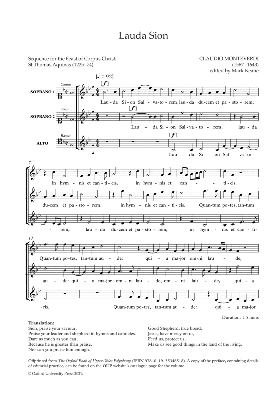Lauda Sion SSA scores gallery preview page 1