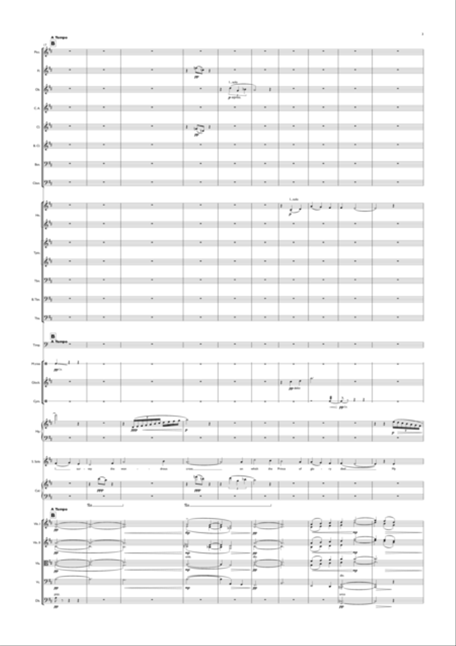 Crown of Thorns, Crowns of Glory (When I Survey the Wondrous Cross) for Soprano Solo and Orchestra Full Orchestra scores gallery preview page 3
