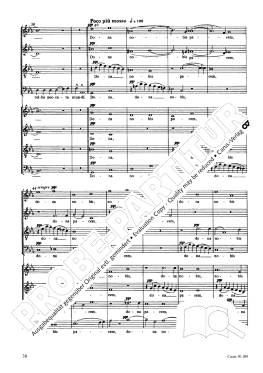 Mass in E flat major (Messe in Es) 4-Part scores gallery preview page 39