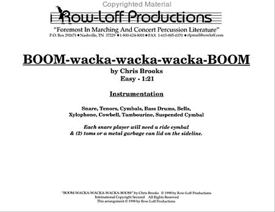 Boom-wacka-wacka-wacka-Boom Percussion Ensemble scores gallery preview page 2