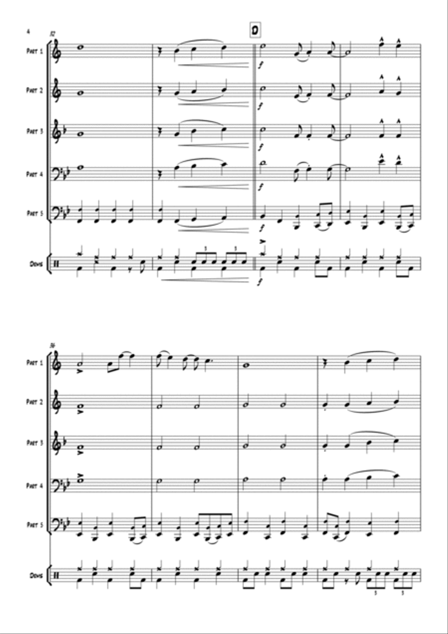 Sweet Caroline Euphonium scores gallery preview page 6