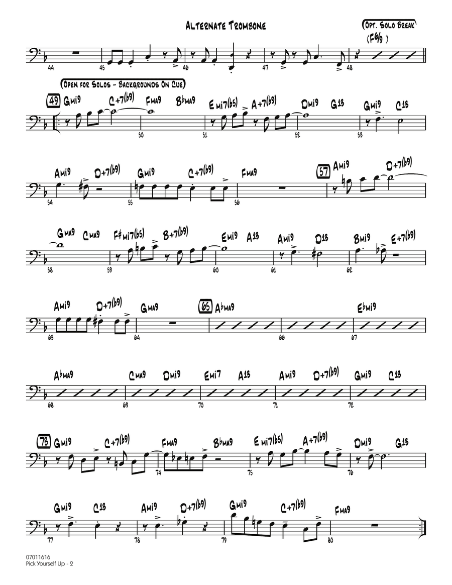 Pick Yourself Up - Alternate Trombone Jazz Ensemble scores gallery preview page 2
