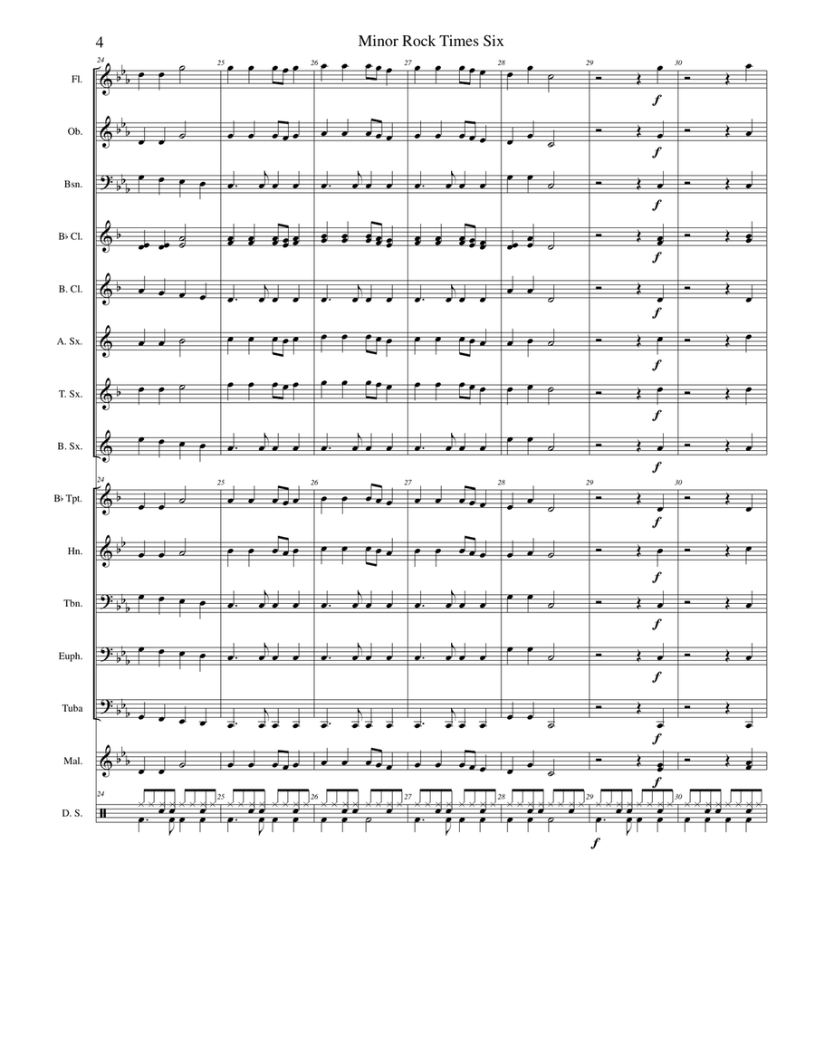 Minor Rock Times Six Concert Band scores gallery preview page 5