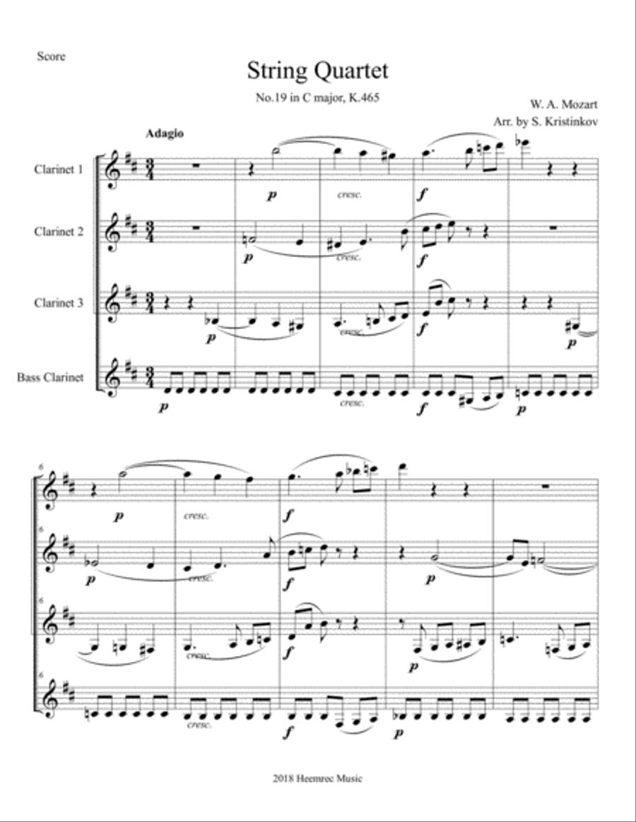 String Quartet No. 19 Woodwind Quartet scores gallery preview page 3