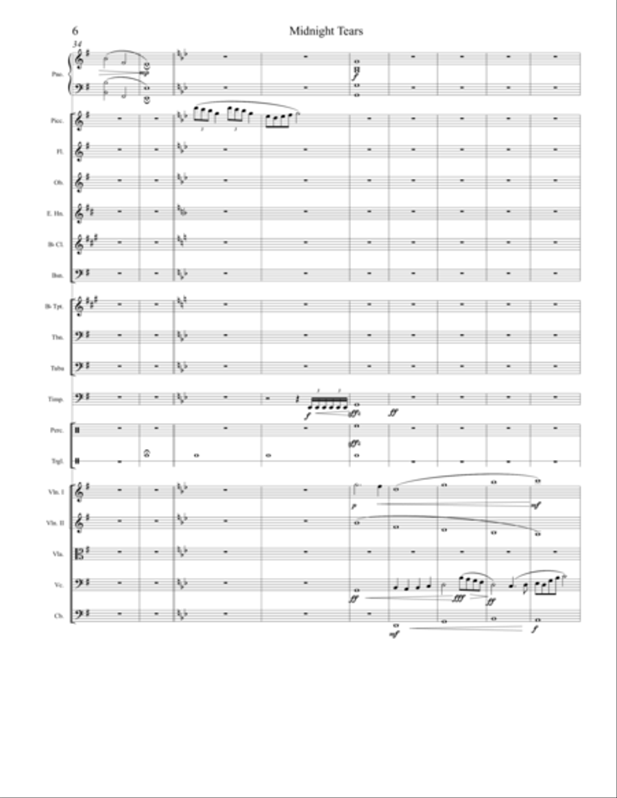 Midnight Tears - For Orchestra Full Orchestra scores gallery preview page 6