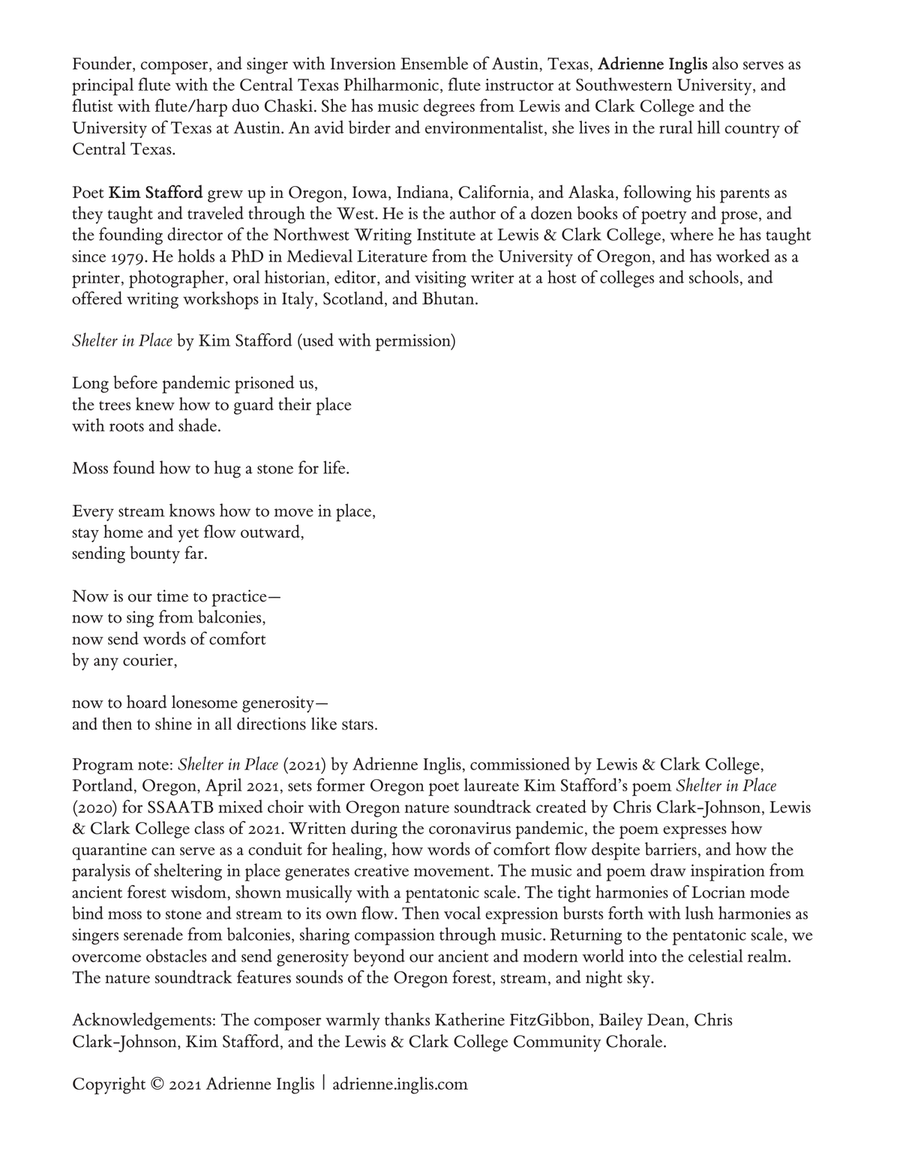 Shelter in Place for SSAATB chorus and nature soundtrack SSAATB scores gallery preview page 2