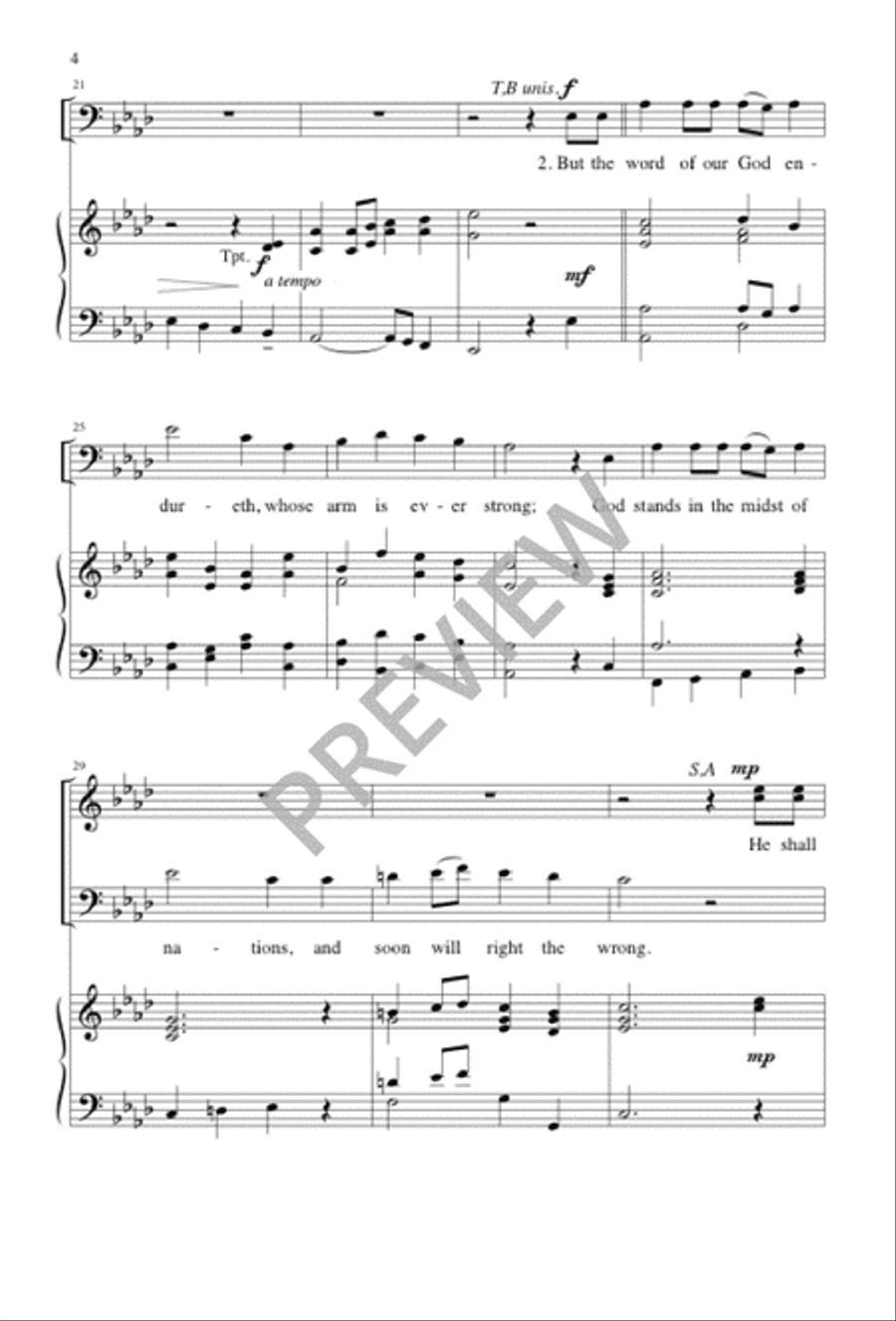 A Voice in the Wilderness 4-Part scores gallery preview page 4