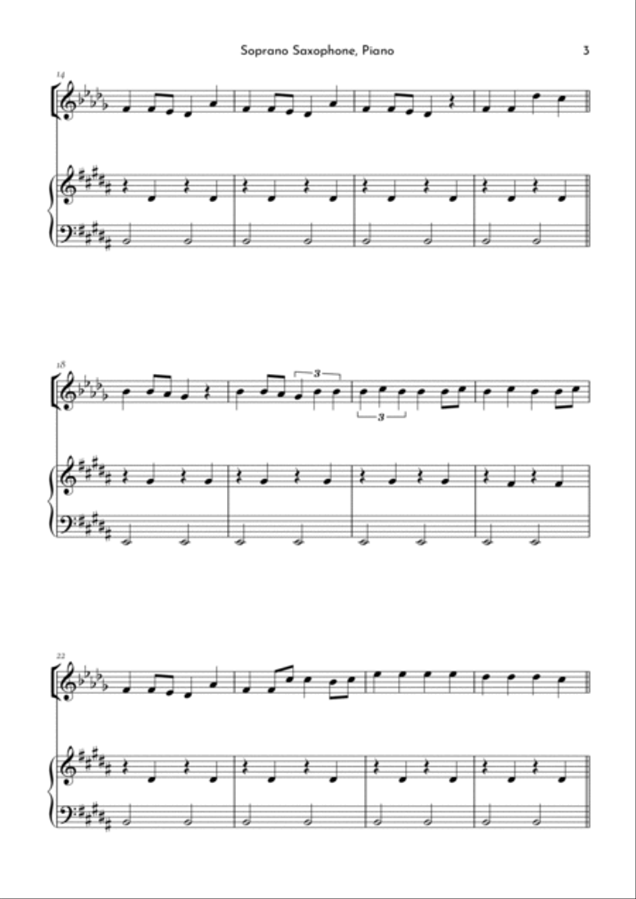 Calm Down Soprano Saxophone scores gallery preview page 3