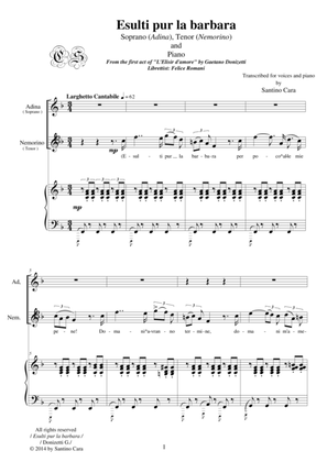 Donizetti-L'Elisir d'amore-Esulti pur la barbara (Act1) Soprano,tenor and piano