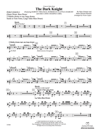 The Dark Knight, Concert Suite from: 1st Percussion