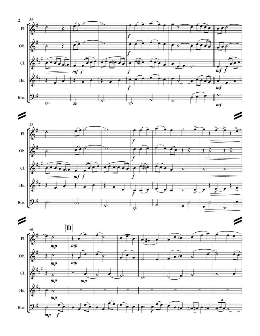 Silver Bells Woodwind Quintet scores gallery preview page 3