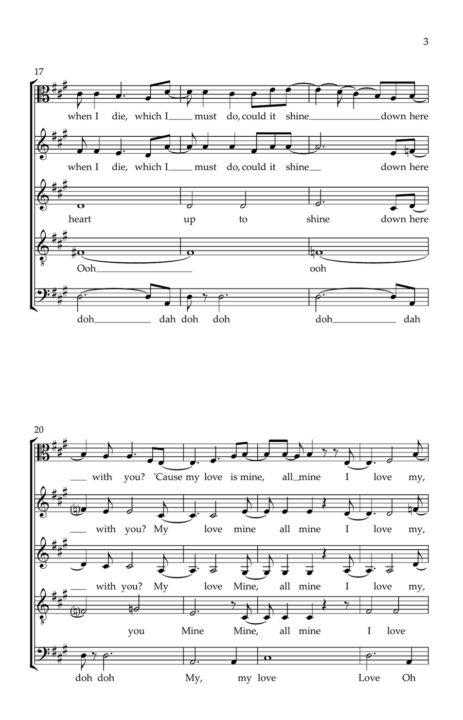 My Love Mine All Mine My Love Mine All Mine 4-Part scores gallery preview page 3