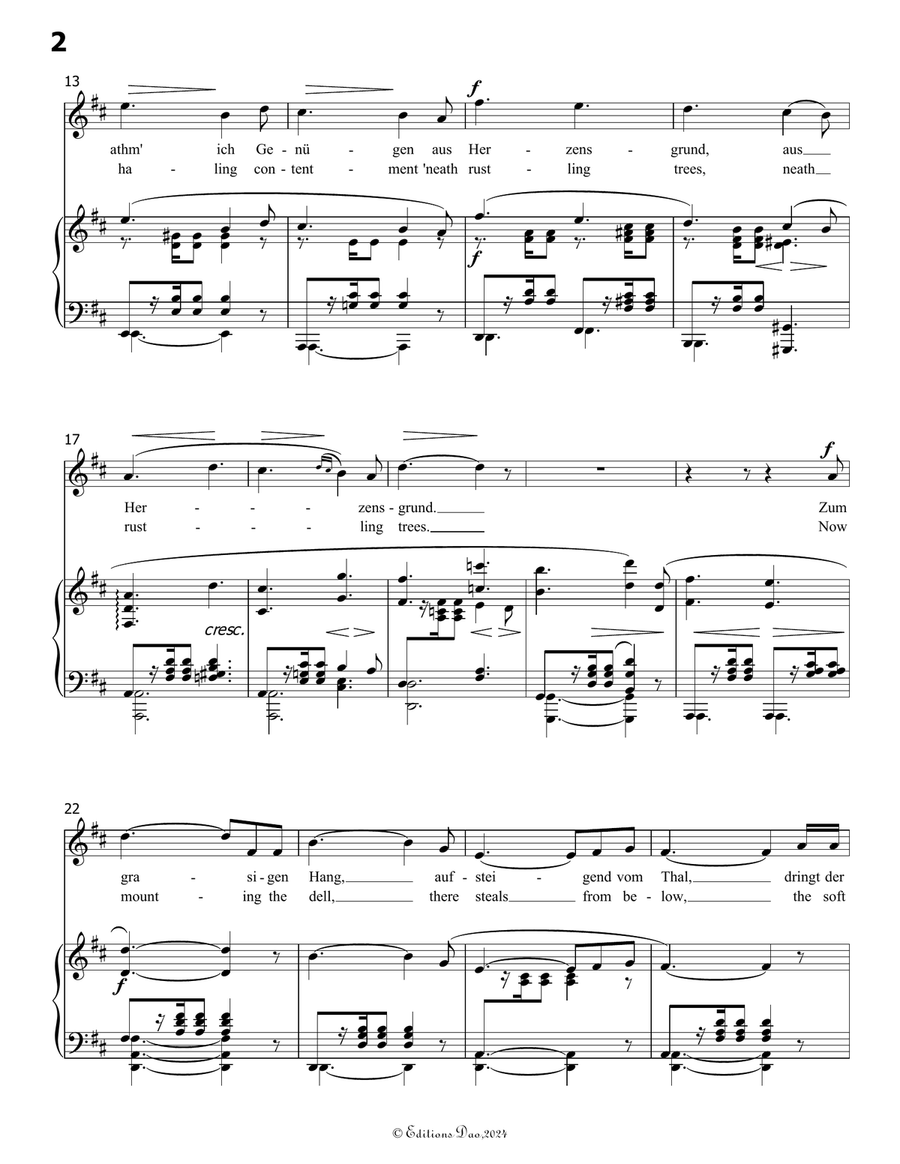 Willkommen, mein Wald, by Robert Franz, in D Major Voice scores gallery preview page 4