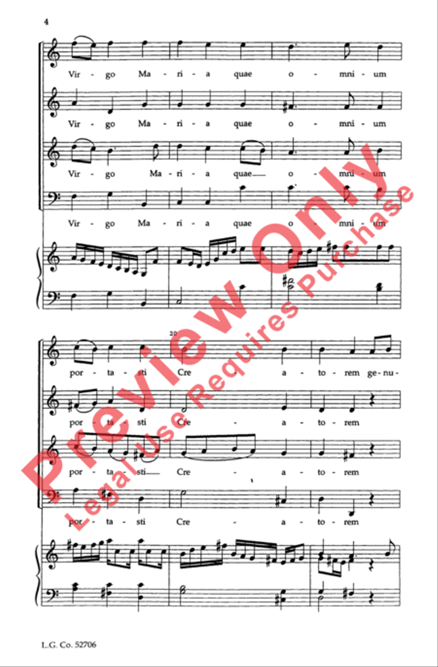 Beata Es Virgo Maria 4-Part scores gallery preview page 4