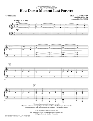 How Does a Moment Last Forever (from Beauty And The Beast) (arr. Mac Huff) - Synthesizer