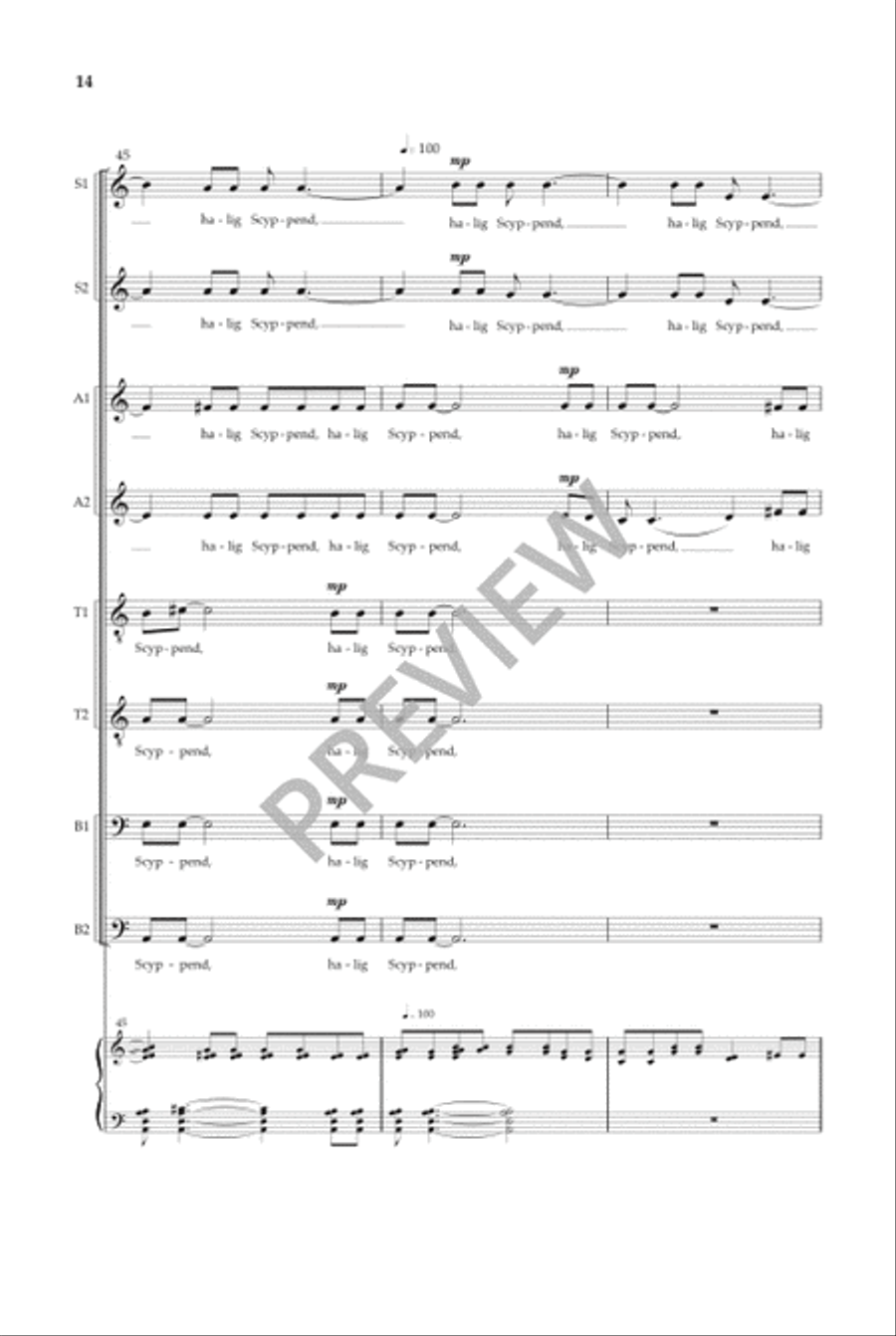 Caedmon's Hymn SSAATTBB scores gallery preview page 15
