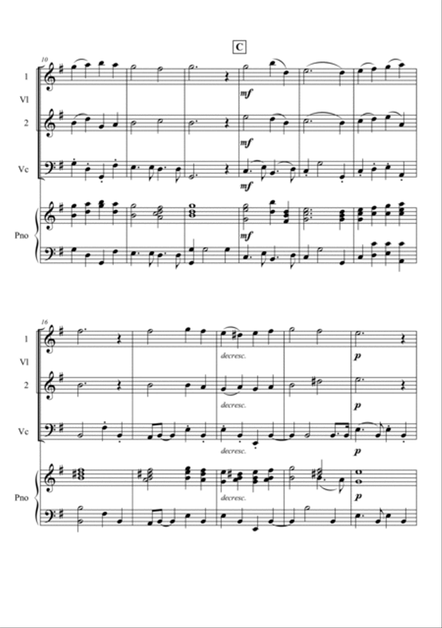 Christians, Awake, Salute The Happy Morn Piano Quartet scores gallery preview page 2