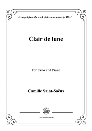 Book cover for Saint-Saëns-Clair de lune,for Cello and Piano