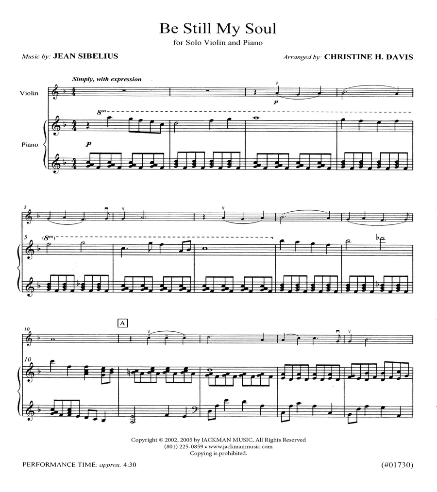 Be Still My Soul - Violin Solo Violin Solo scores gallery preview page 2