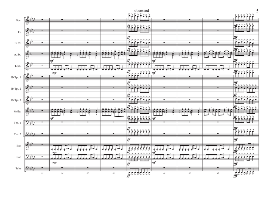 Obsessed Marching Band scores gallery preview page 5