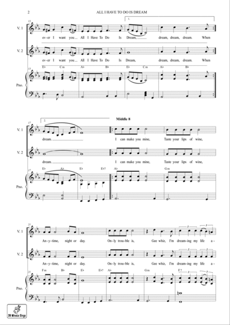 All I Have To Do Is Dream 2-Part scores gallery preview page 2