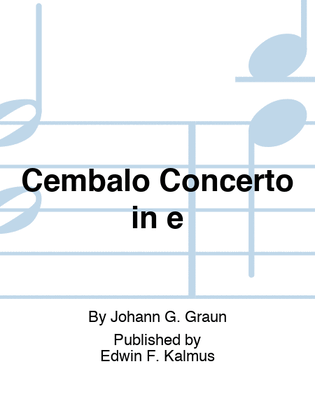 Book cover for Cembalo Concerto in e
