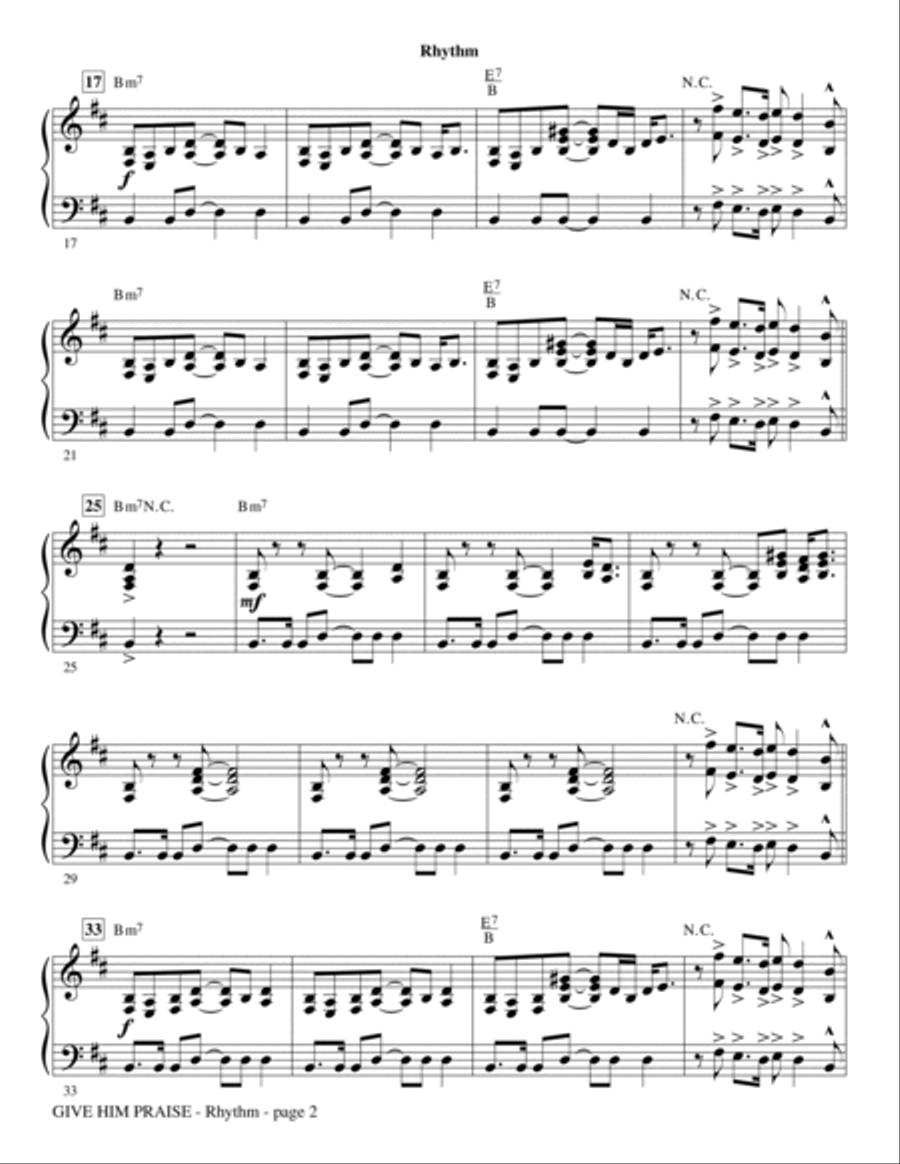 Give Him Praise - Rhythm Choir scores gallery preview page 2