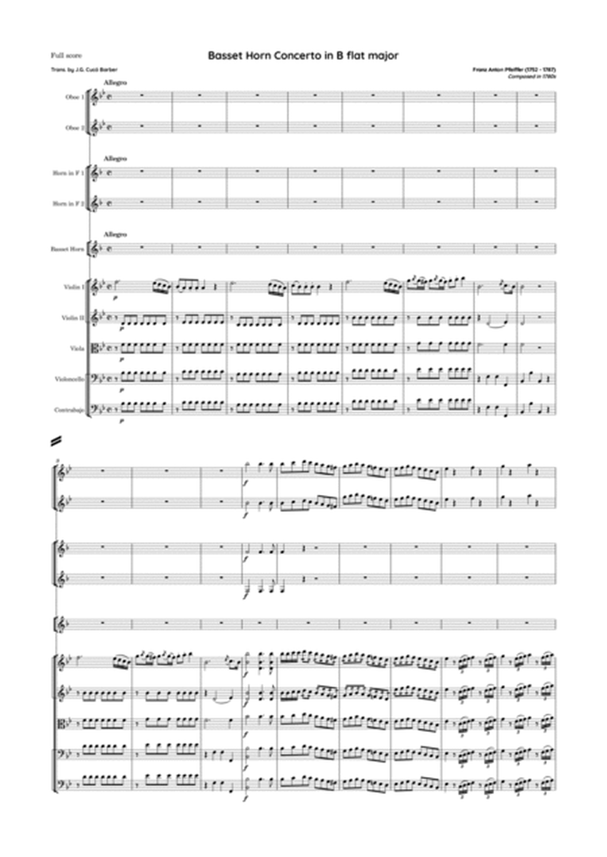 Pfeiffer - Basset Horn Concerto in B flat major image number null