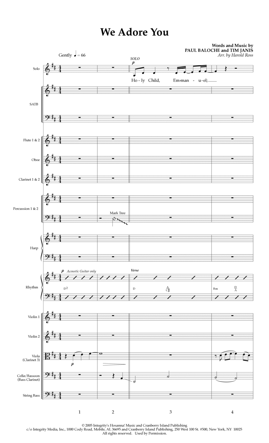 We Adore You - Full Score Choir scores gallery preview page 1