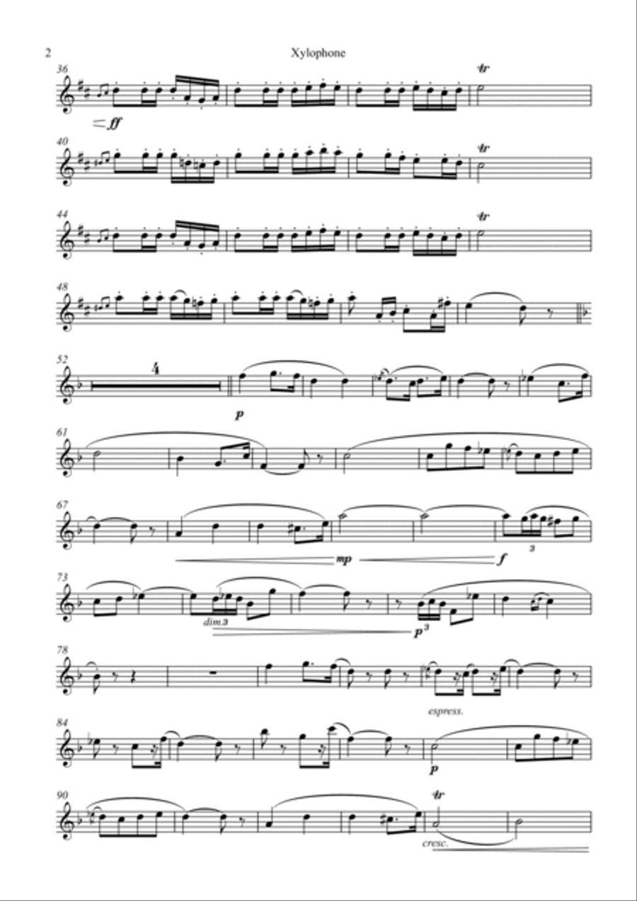 Prelude (from Carmen) - for Xylophone - with play along Percussion scores gallery preview page 2