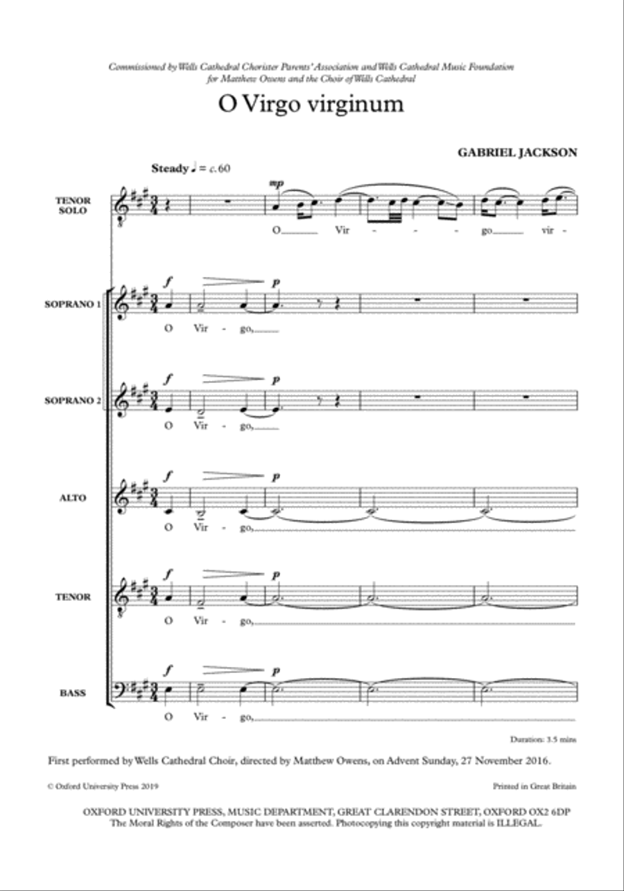 O Virgo virginum O Virgo virginum SSATB scores gallery preview page 2