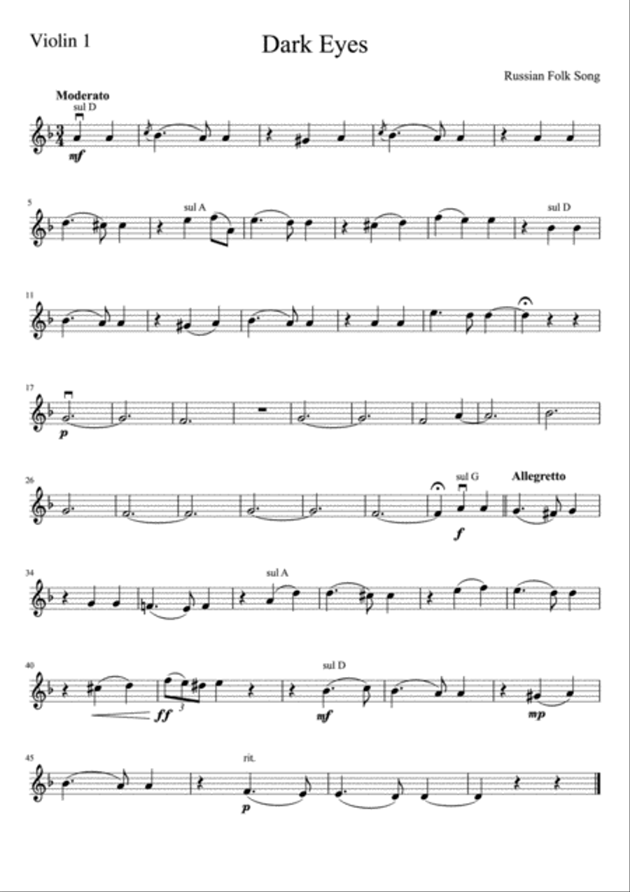 Dark Eyes String Orchestra scores gallery preview page 5