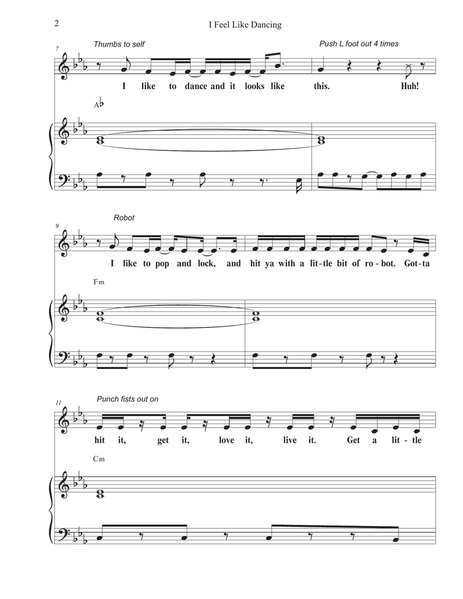 I Feel Like Dancing Unison Choir scores gallery preview page 2