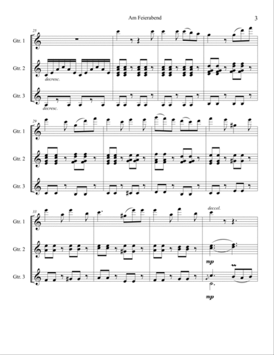 Am Feierabend Guitar Ensemble scores gallery preview page 3