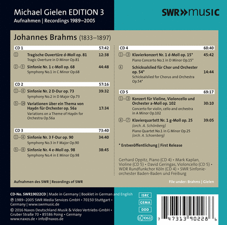 Michael Gielen Edition, Vol. 3 [Box Set]