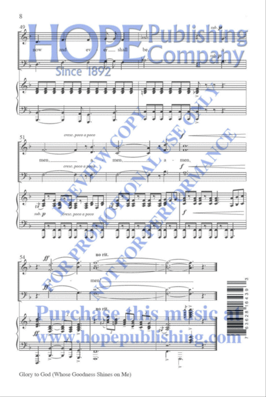 Glory to God (Whose Goodness Shines on Me) 3-Part scores gallery preview page 9