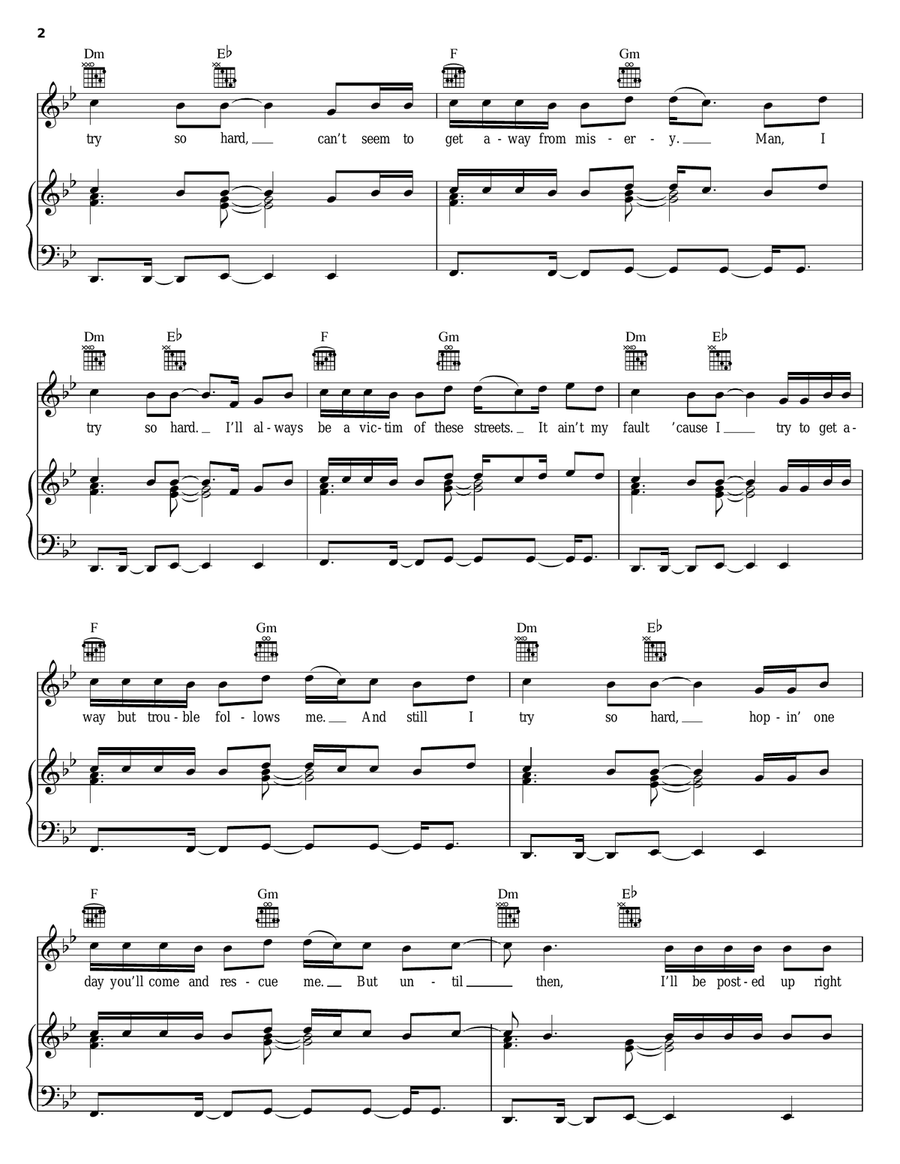 I Tried Piano, Vocal, Guitar scores gallery preview page 2